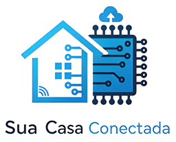 Logo azul sua casa conectada